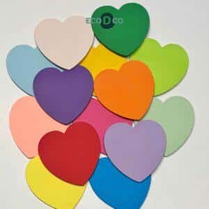 Lot de Postits en forme de coeur colorés